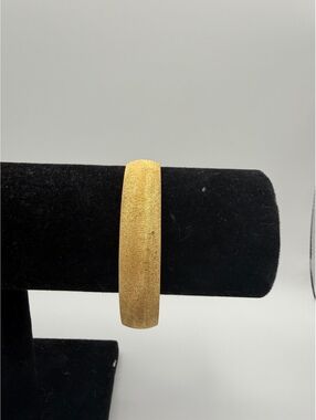 Vtg. Monet Signed Brushed Goldtone Bangle 2 1/2”